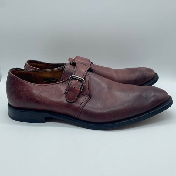 Allen Edmonds Men's size 11 Red Brown Leather Side Buckle Monk Strap Dress Shoes - Picture 1 of 9